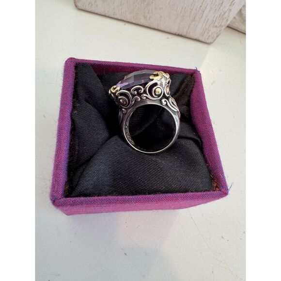 John Hardy Sterling and 18 k Amethyst Ring size 6.5   Gorgeous!! WOW ! - Picture 3 of 8